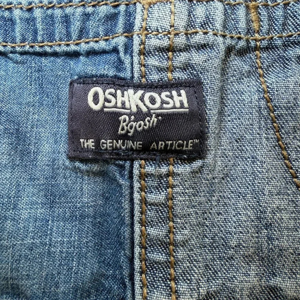 Vintage OSH KOSH B'Gosh Vestbak Blue Jean Patchwork Denim Overalls 2T